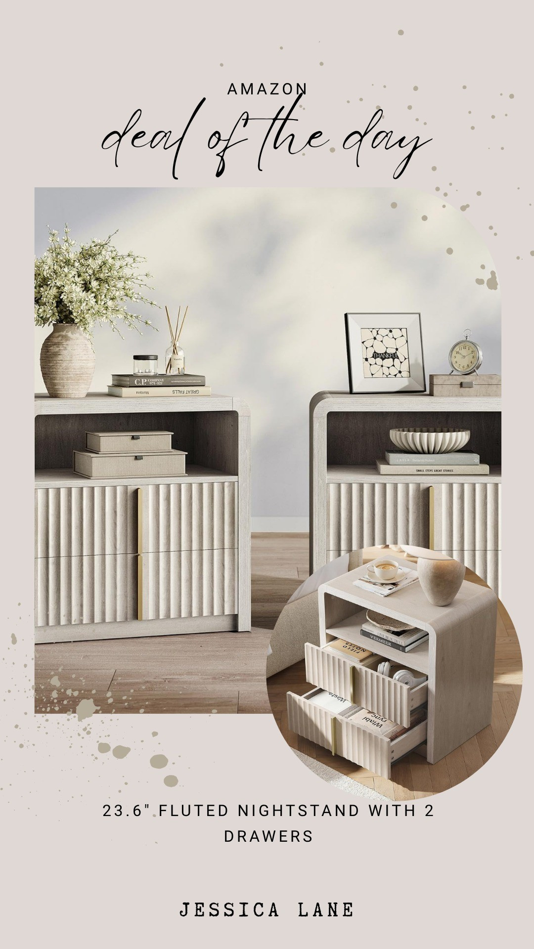 Upgrade your bedroom storage with this stunning 23.6" fluted nightstand featuring two spacious drawers. It's the perfect mix of modern texture and functional elegance for your bedside.#amazonhome #nightstand #bedroomdecor #homedeals

#LTKSaleAlert #LTKHome