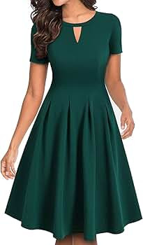 YATHON Women's Vintage Floral Flared A-Line Swing Casual Party Dresses with Pockets | Amazon (US)