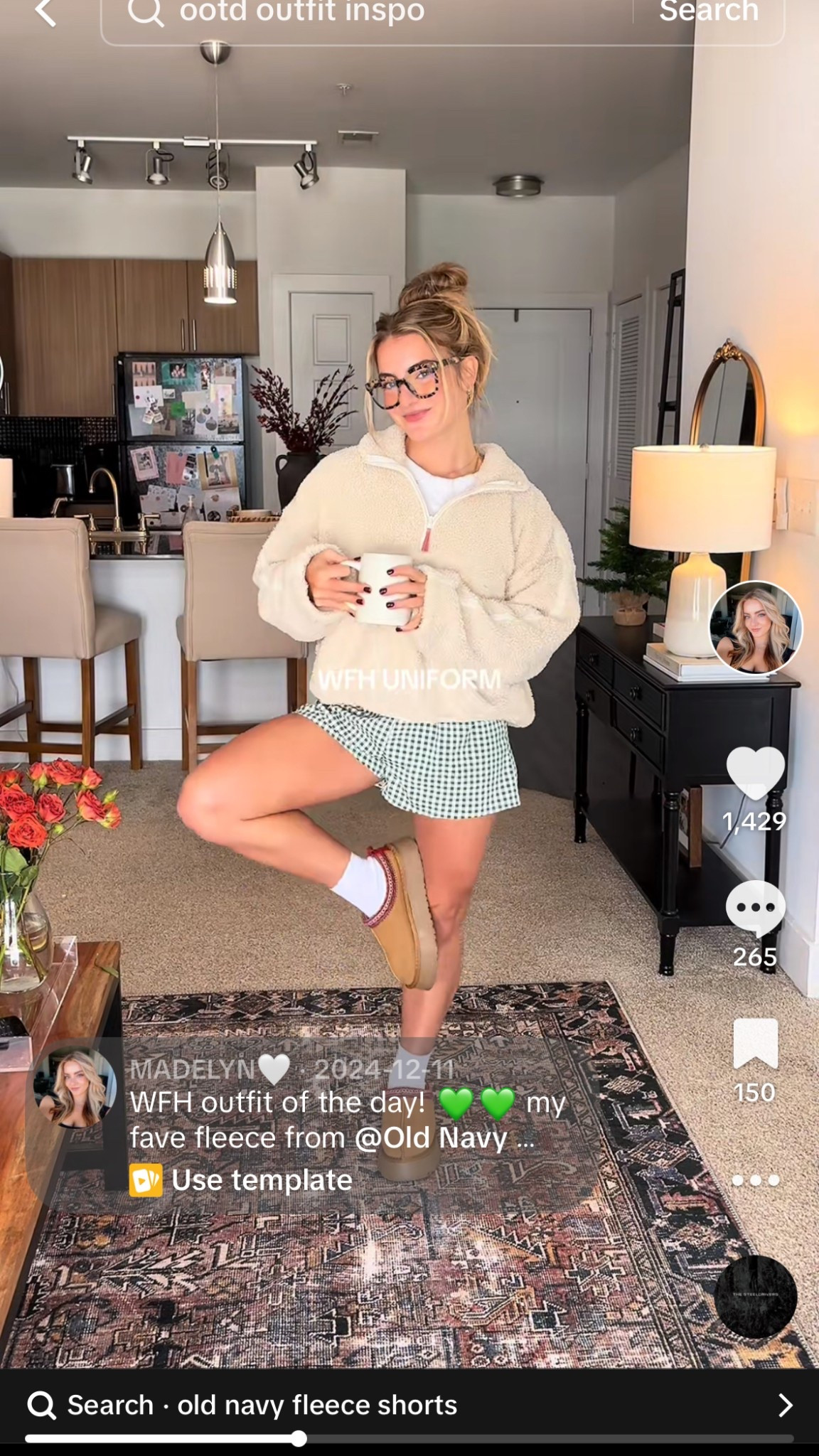 WFH OUTFIT!!! So comfy and cute!!! The original old navy fleece was discontinued but linked one that is similar! Wearing smalls in both the fleece and shorts!