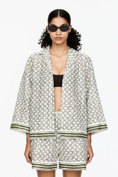 Printed Shirt – Off White/Dark Green – Women – ARKET GB | Arket UK