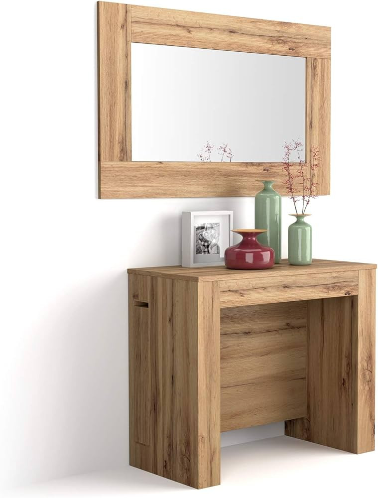Mobili Fiver, Easy, Extendable Console Table with Extension Leaves Holder, Rustic Oak, Laminate-F... | Amazon (US)
