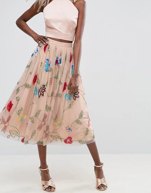 ASOS Embellished Tulle Prom Midi Skirt | ASOS US