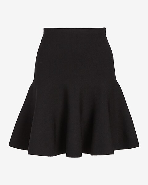 Body Contour Super High Waisted Ruffle Mini Sweater Skirt | Express