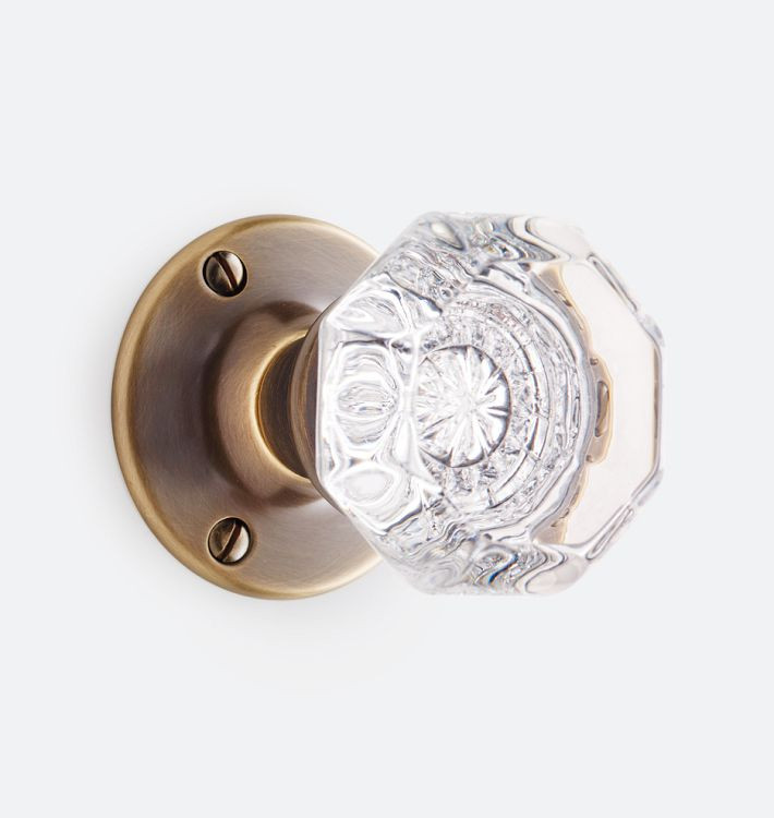Tate Octagonal Crystal Knob Tube Latch Interior Door Set | Rejuvenation