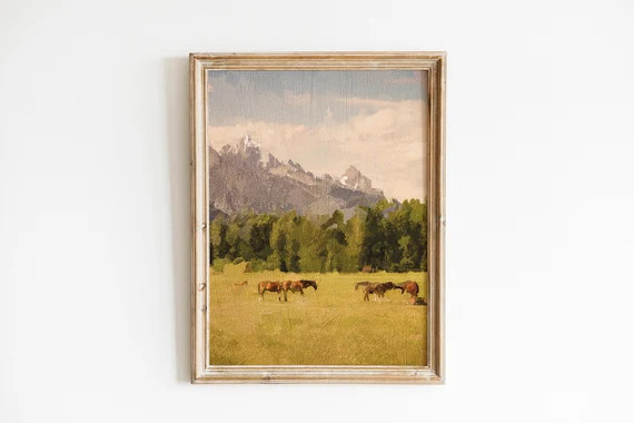 Vintage Farmhouse Horse Painting Victorian Oil Painting - Etsy | Etsy (US)