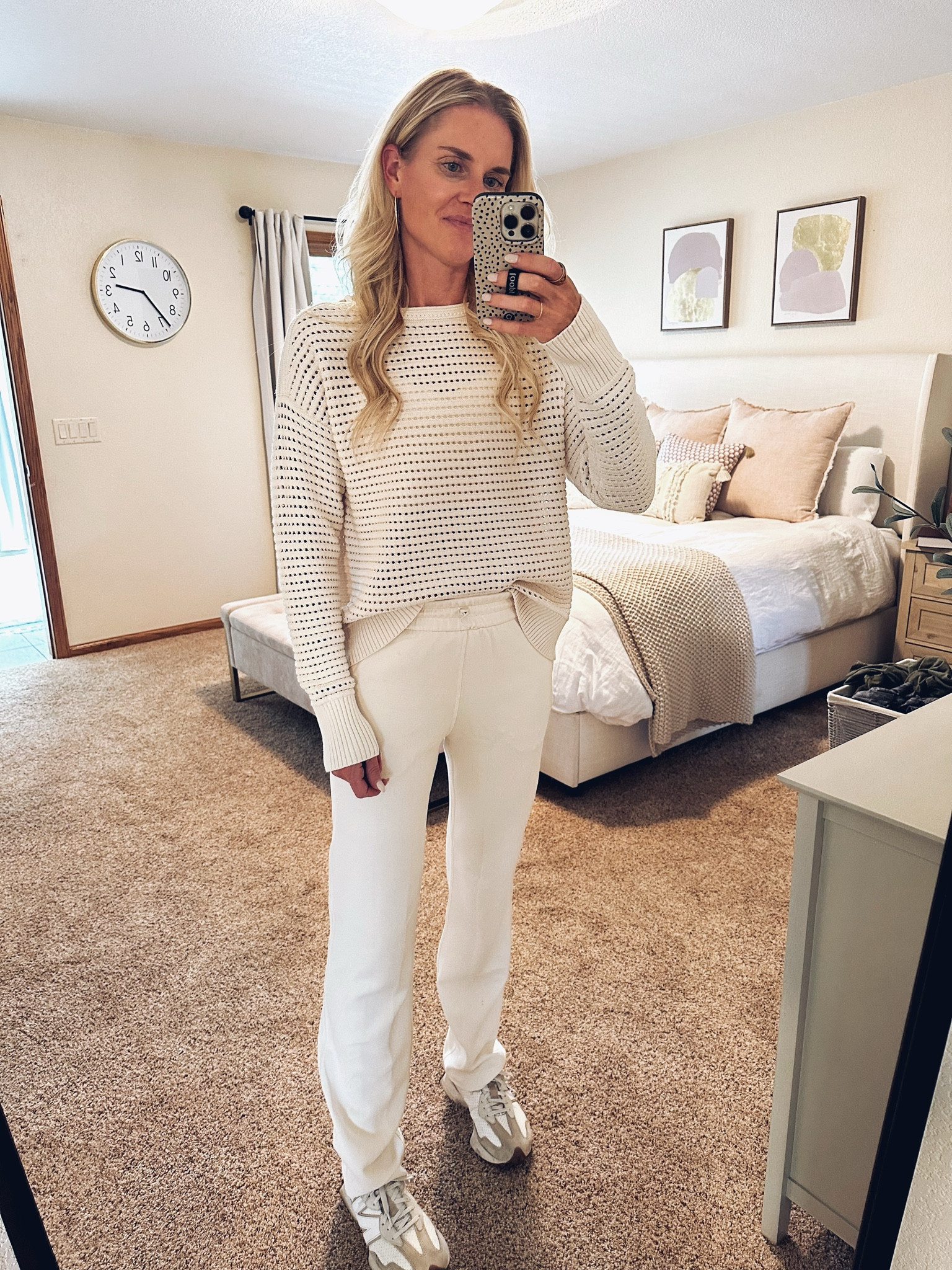 My sweater is in stock in a blue and white striped version. These pants are so good! These are my second pair, and they are so comfortable and versatile! 🤍

#LTKStyleTip #LTKOver40