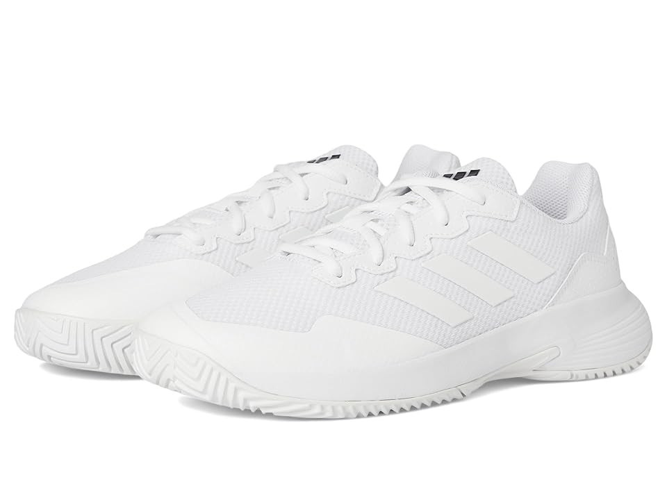 adidas Game Court 2 Tennis Shoes Men's Shoes Footwear White/Footwear White/Matte Silver : 12.5 D - Medium, Synthetic | Zappos