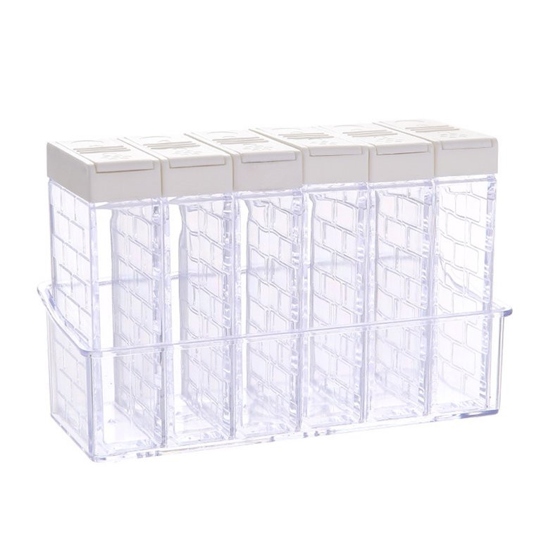 Kitchen Clear Spice Shaker Jars Pots 6Pcs Condiment Bottles Set Seasoning Box Storage Containers | Walmart (US)