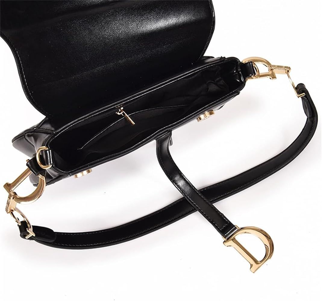 Women Saddle Shoulder Bag Trendy Solid Color PU Leather Satchel Bag Underarm Handbag Crossbody Ba... | Amazon (US)