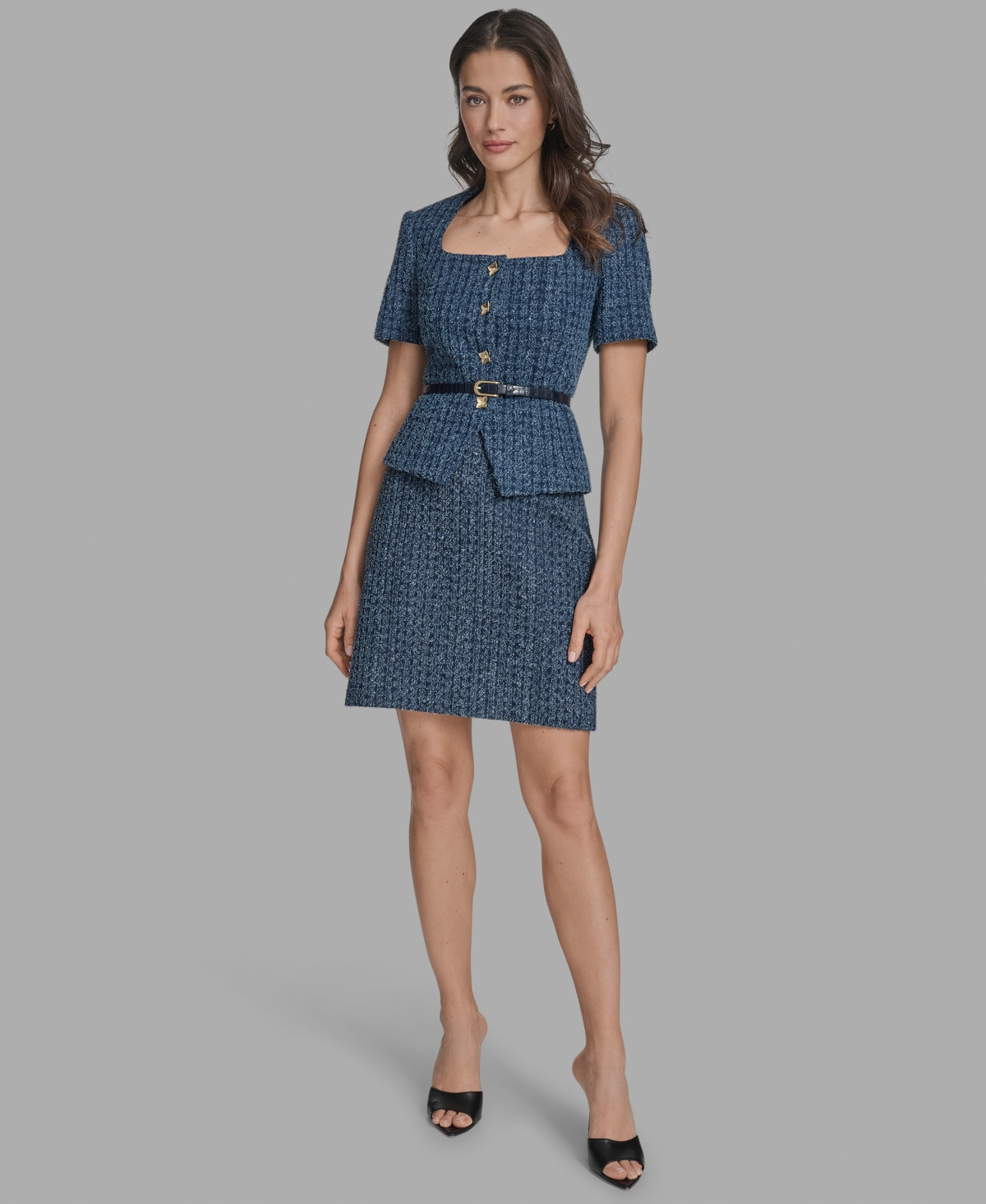 Bcbg Women's Short-Sleeve Button-Front Jacket - Indigo | Macy's