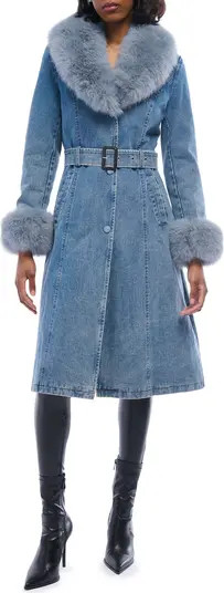 AZALEA WANG Kaya Denim Jacket with Faux Fur Trim | Nordstrom | Nordstrom