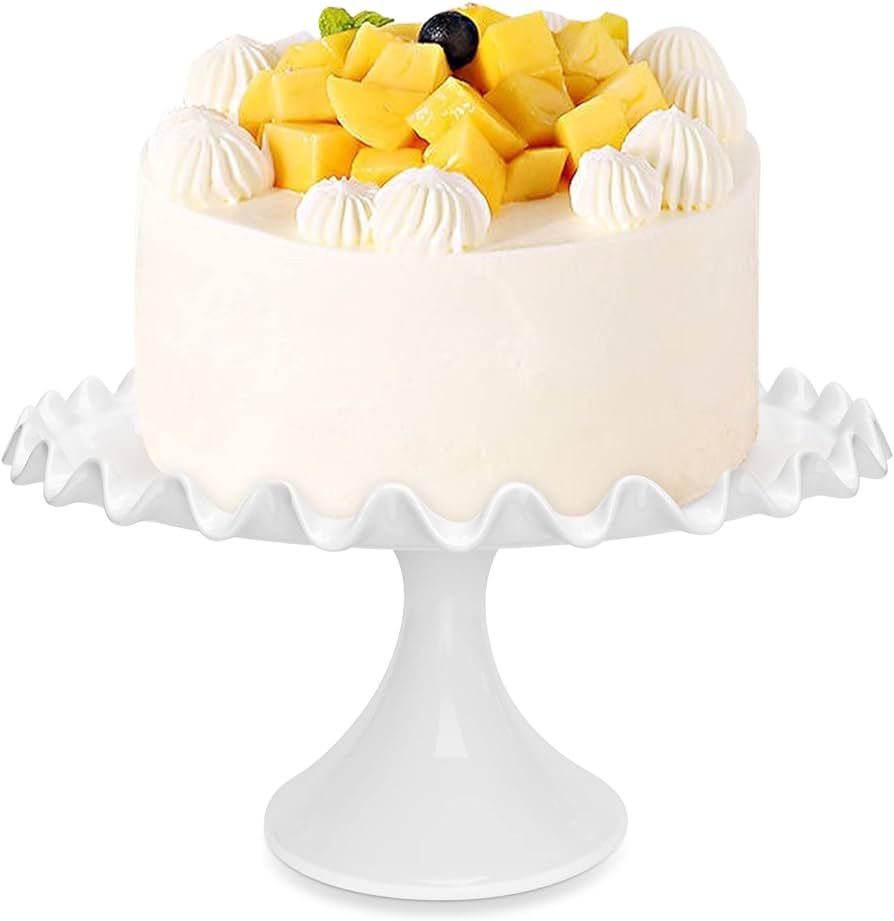 12-Inch Porcelain Cake Stand, Wedding Cake Stand, Round Dessert Stand, White Cake Stand, Cupcake ... | Amazon (US)