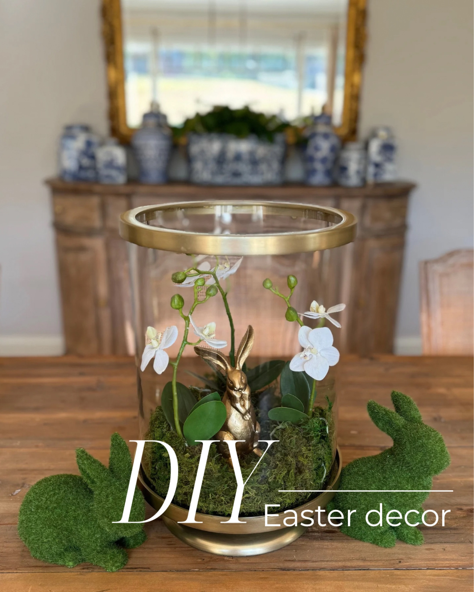 Easy Easter decor diy - Easter decor, gold eggs, Easter, easy Easter decor, gold metallic eggs, glass jars
