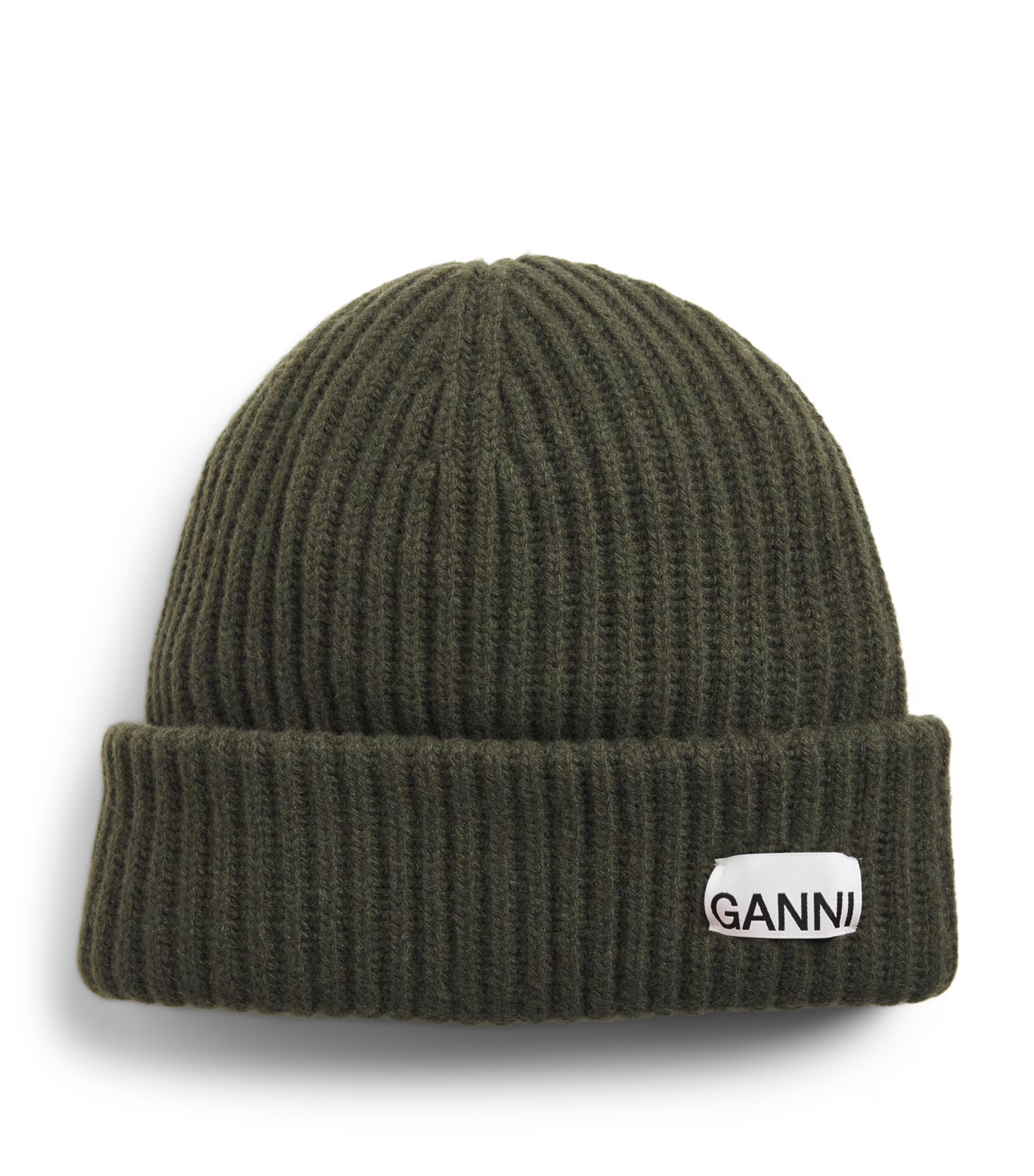 Ganni Wool-Blend Rib-Knit Beanie | Harrods (US)
