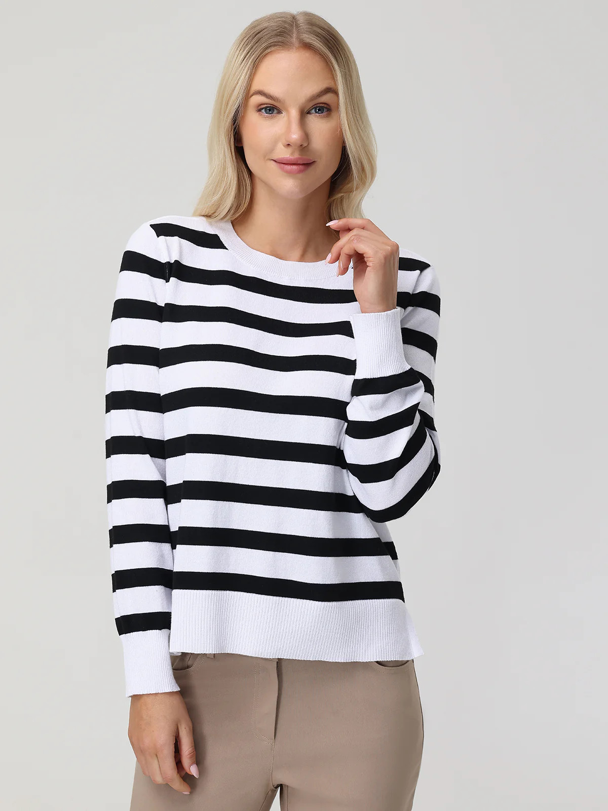 89th & Madison Stripe Side Split Sweater | 89th + Madison