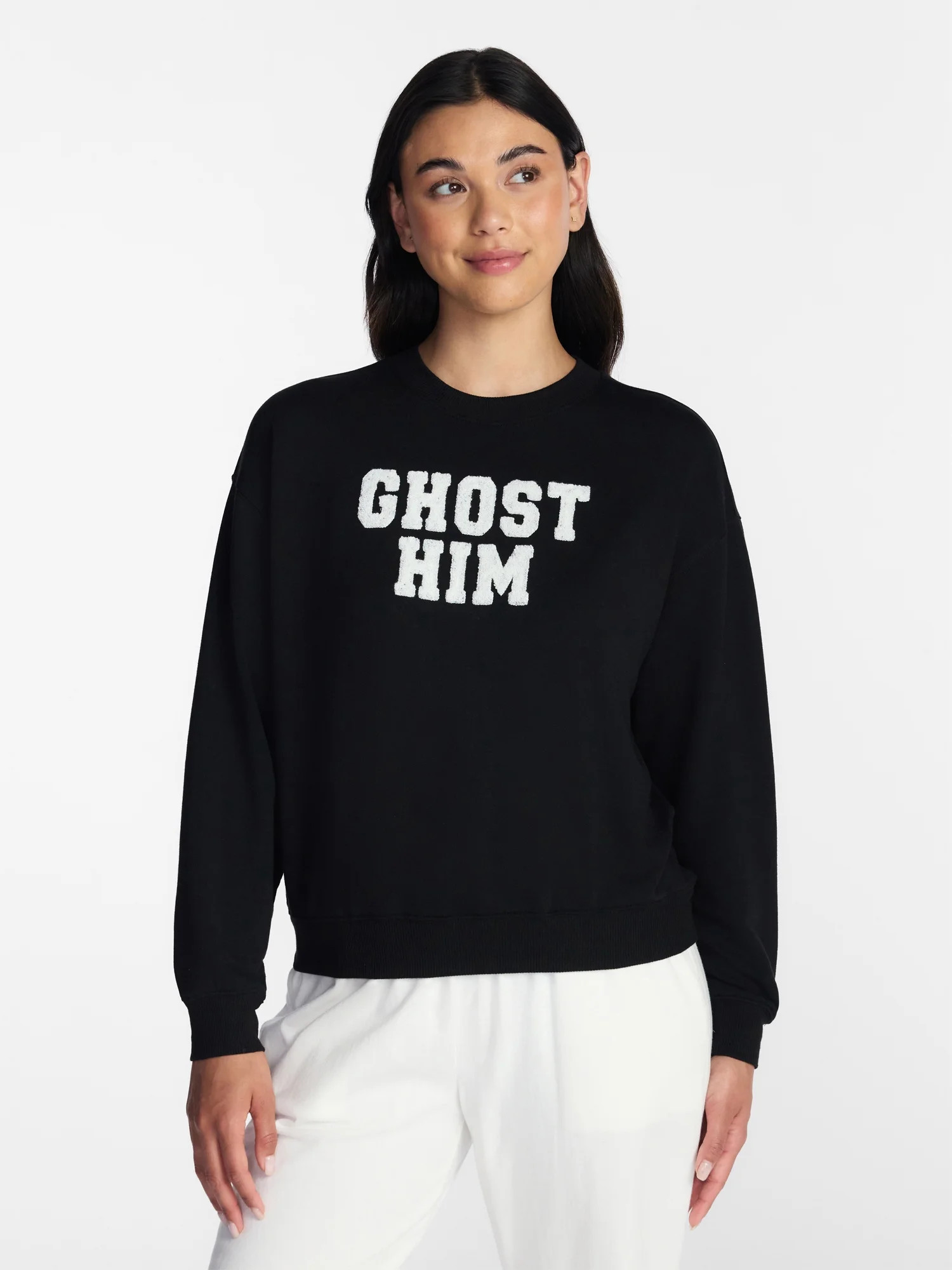 Halloween and Fall Women's French Terry Knit Lounge Sleep Top with Long Sleeves, Sizes XS-3X | Walmart (US)