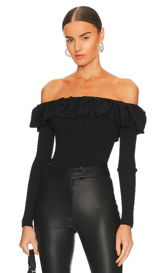 Isabelle Off Shoulder Top in Black | Revolve Clothing (Global)
