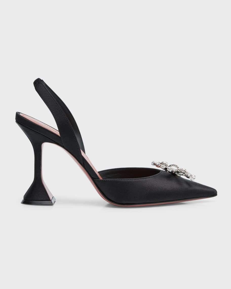 Amina Muaddi Rosie Crystal Bow Halter Pumps | Neiman Marcus