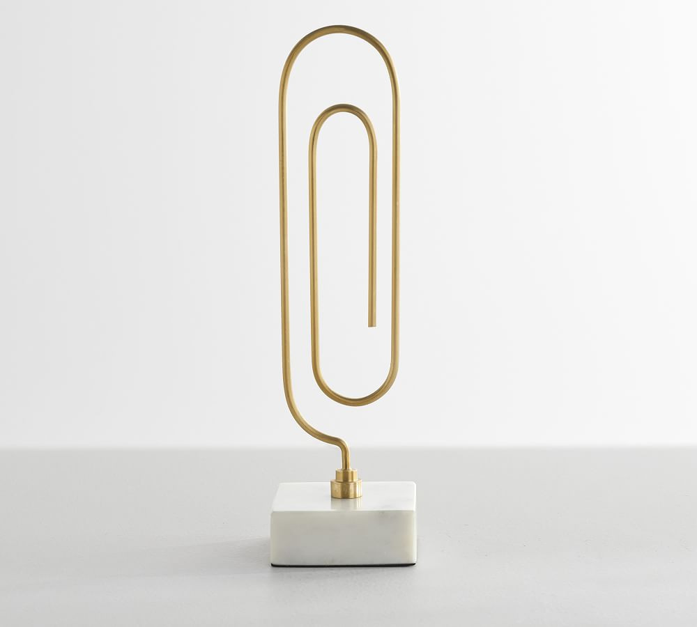 White Marble Oversized Desktop Paperclip | Pottery Barn (US)