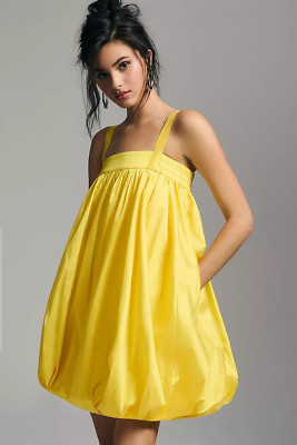 NWOT Anthropologie Bloni Square-Neck Taffeta Bubble Mini Dress size L | eBay US