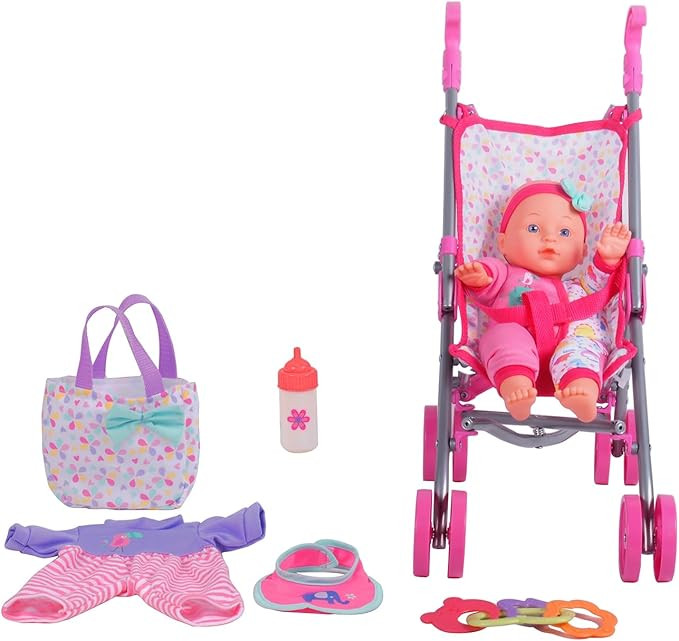 Dream Collection, Baby Doll Care Gift Set with Stroller - Lifelike Baby Doll and Accessories for ... | Amazon (US)