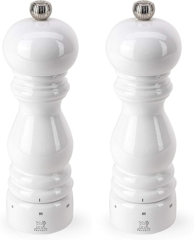 Peugeot Paris U'Select 7-Inch Pepper & Salt Mill Set, White Lacquer | Amazon (US)