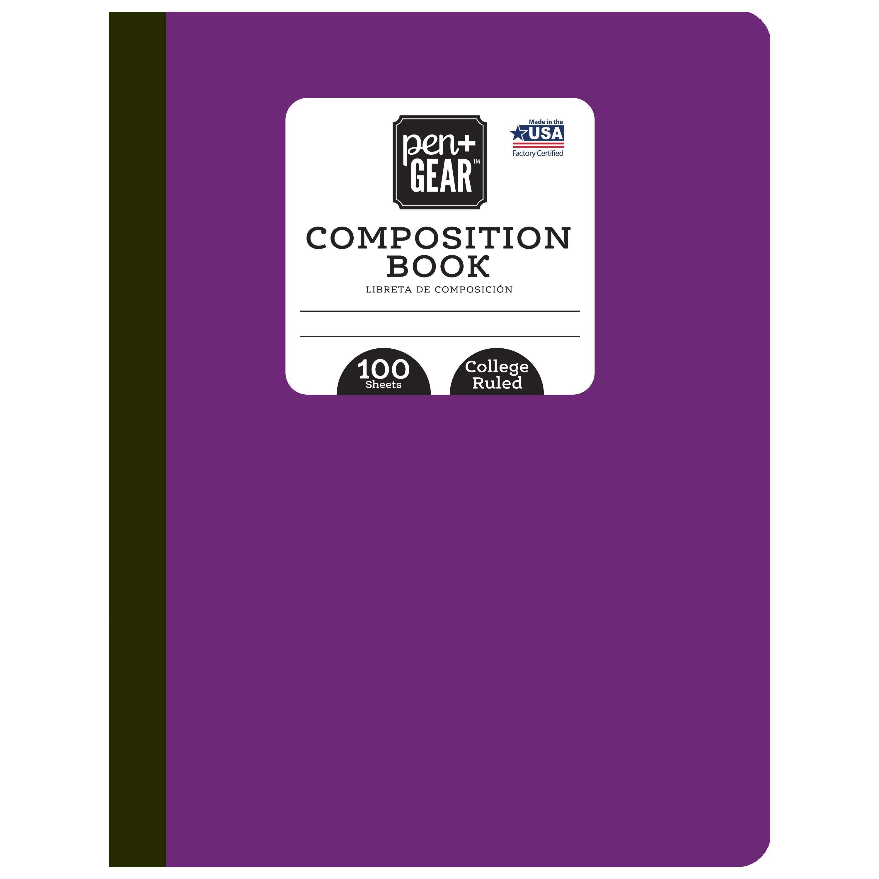 Pen + Gear Composition Book, College Ruled, 100 Pages, Purple | Walmart (US)