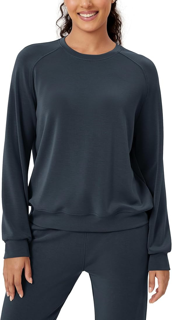 ODODOS Modal Soft Raglan Long Sleeves Sweatshirts for Women Oversized Crew Neck Pullover Tops | Amazon (US)