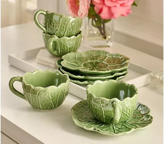 Make Your Selection: Cozy Cottage by Liz Marie Set of 4 Cabbage Teacups | QVC