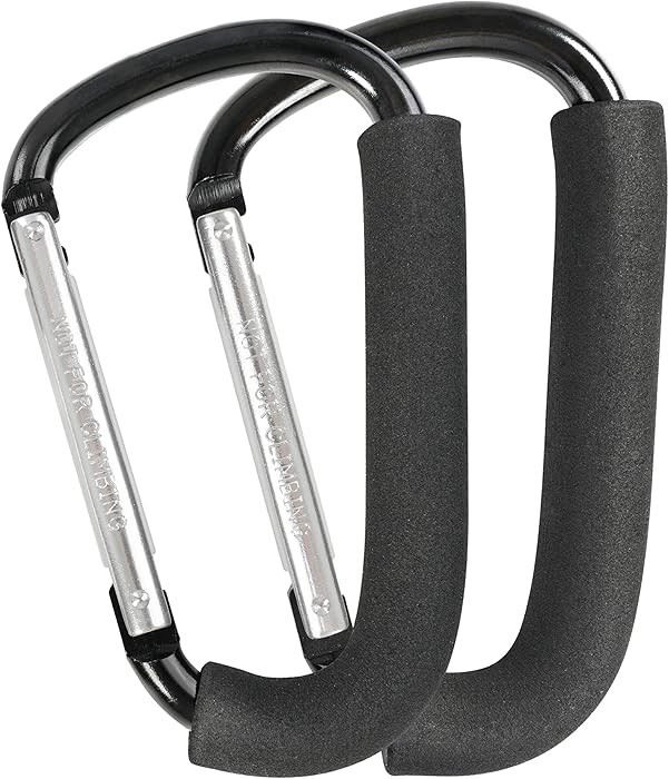 Stroller Hooks, 6.3" Large Stroller Clip, 2 Pack Stroller Hooks for Hanging Bags and Shopping, St... | Amazon (US)