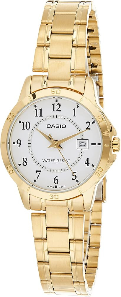 Casio Women's LTP-V004G-7B Gold Ion Plated Stainless Steel Band Analog Watch | Amazon (US)