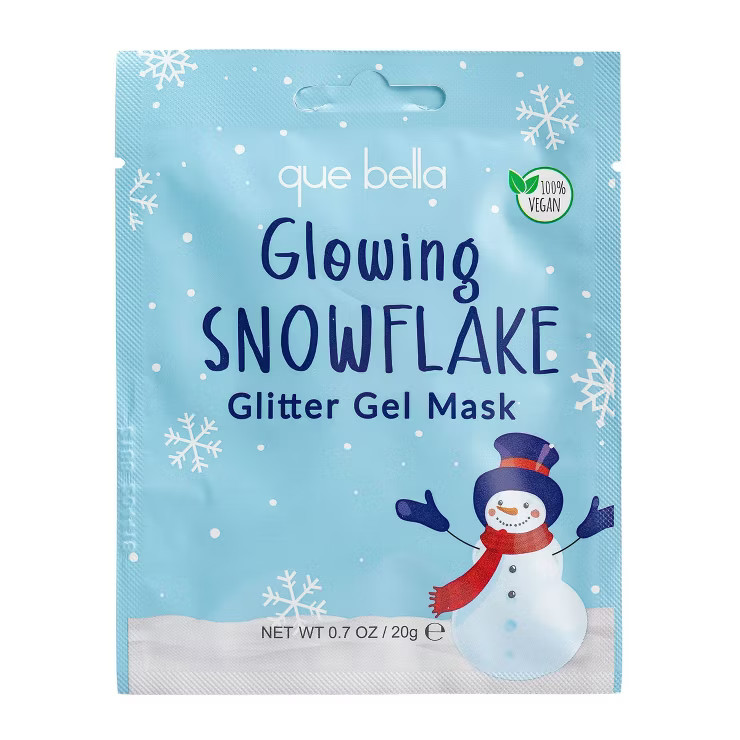 Que Bella Snowflake Glitter Gel Mask - 0.7 fl oz | Target
