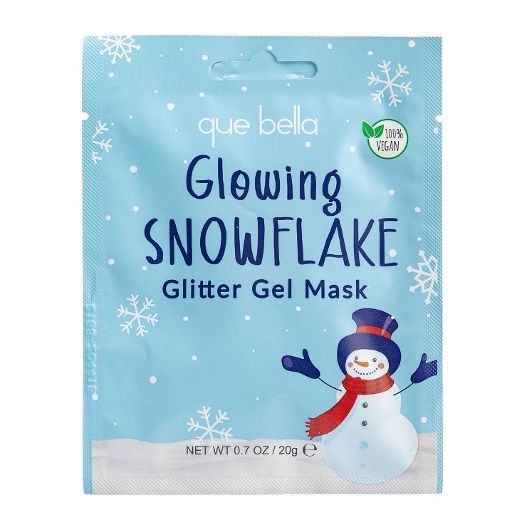 Que Bella Snowflake Glitter Gel Mask - 0.7 fl oz | Target