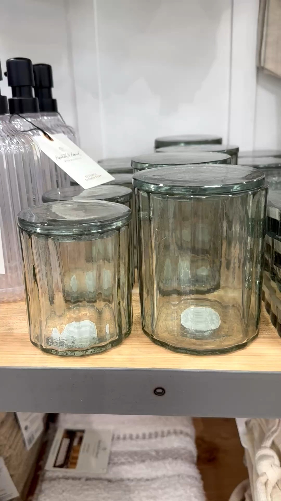 These clear bathroom canisters are round and feature a fluted glass design. They come in two sizes and are part of a bathroom accessories collection. 🫧

Made of clear glass, they’re perfect for cotton balls, cotton swabs, and cotton rounds. 

And if you’re a mosaic artist, these would also make fun substrates for glass-on-glass mosaics. For mosaic tips, tutorials + inspiration please visit my YouTube channel: YouTube.com/julieweilbacher, and follow @julieweilbacher on Instagram.

#glasscanister #bathroomaccessories #bathroomorganization #bathroomcontainer #target #flutedglass #mosaic #bathroomtray #bathroomcollection #bathroomsoapdispenser #ribbedglass

#LTKHome