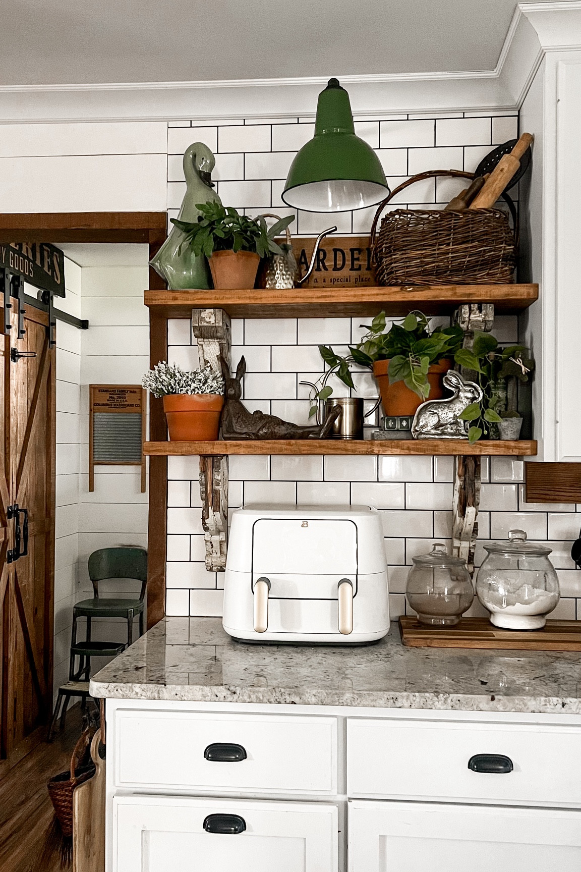 Spring Kitchen shelves 2024! Tops to decorate shelves: 
1). Rotate decor yearly 
2). Pull from other places in the home 
3). Switch locations of the pieces
Don’t spend a lot of money on shelf decor that can change. Thrifting, Amazon, Target dollar spot, and At Home are my favorite places to grab seasonal shelf decor! 

#LTKSeasonal #LTKxTarget #LTKhome