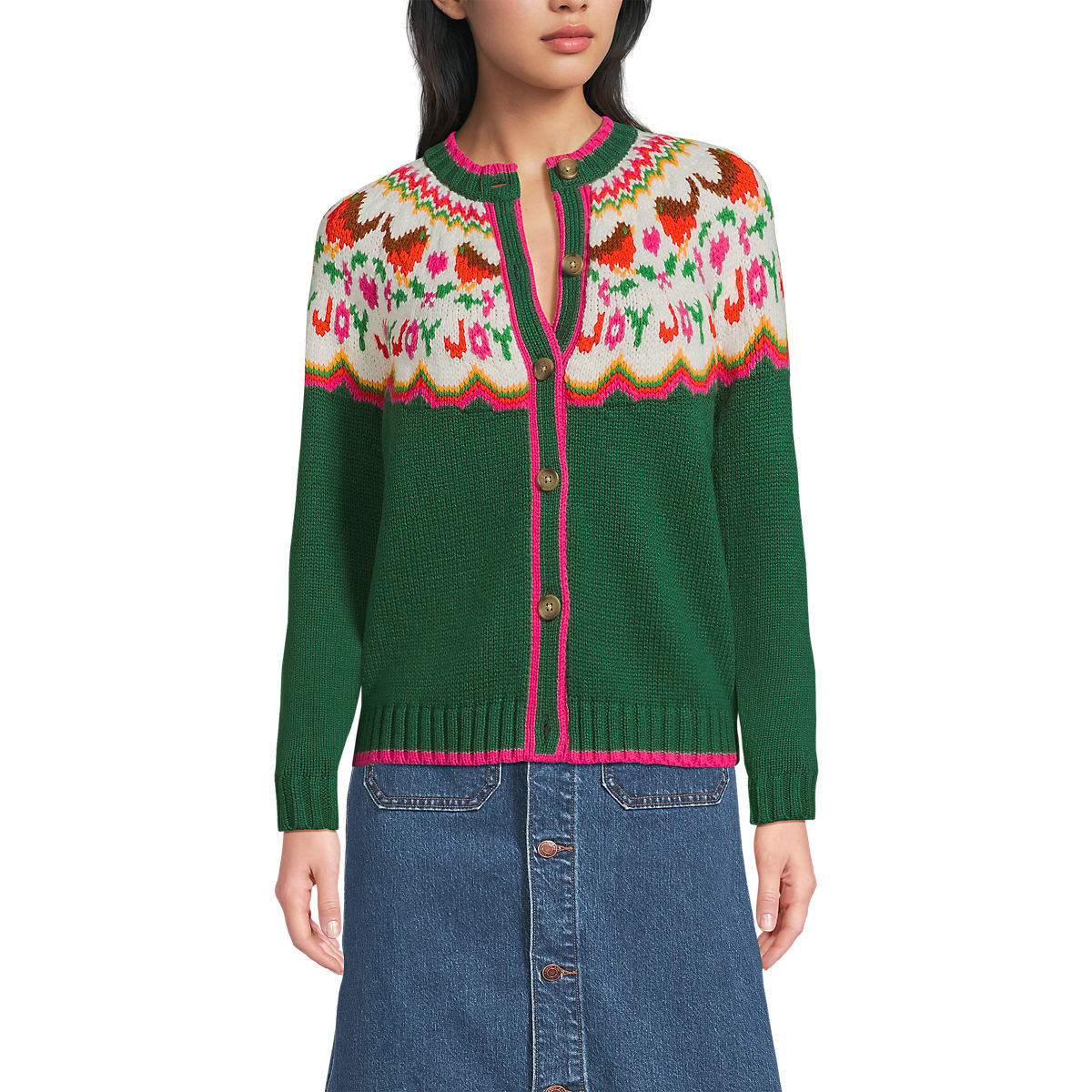 Women's Lofty Fair Isle Cardigan Sweater | Lands' End (US)