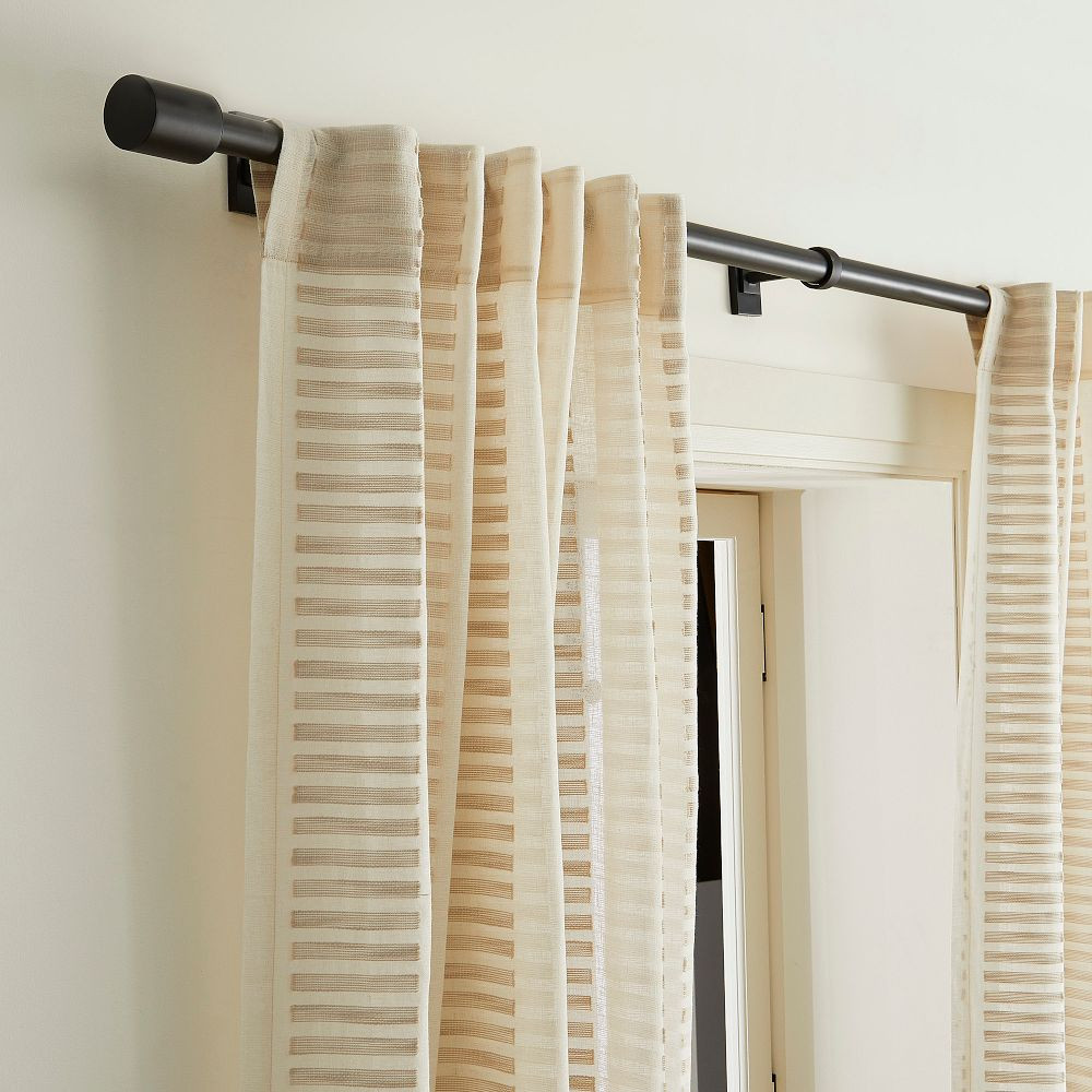 Linen Cotton Ladder Sheer Curtain | West Elm (US)