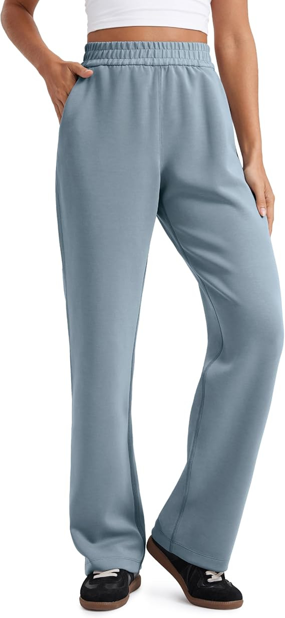 CRZ YOGA SoftAura Straight Leg Casual Sweatpants Women 28"/30"/32" - Modal Lounge Travel Pants wi... | Amazon (US)
