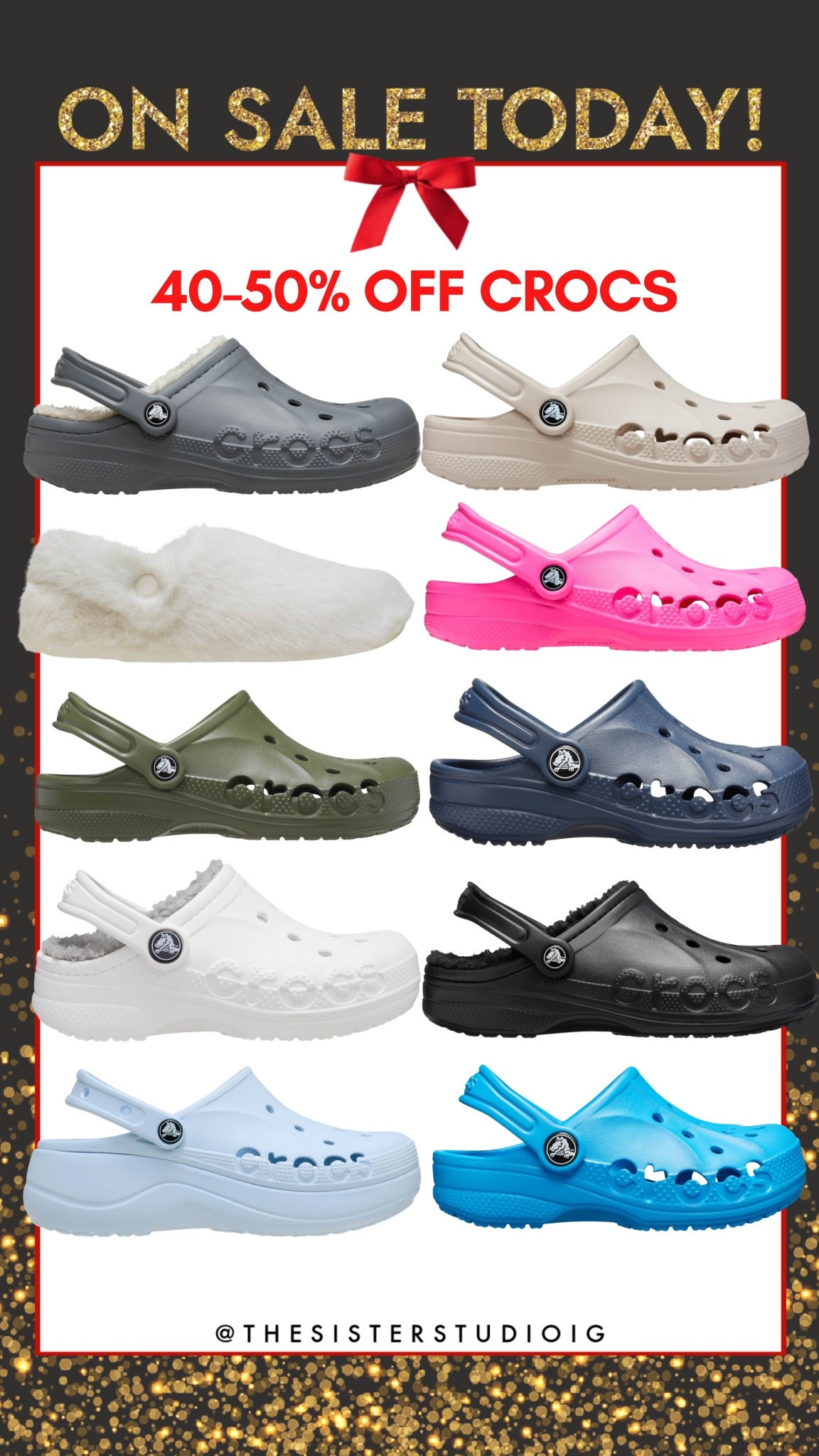 40-50% off of crocs today!! 🎁 

#LTKHoliday #LTKSaleAlert #LTKGiftGuide