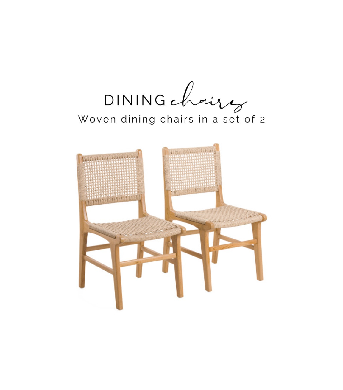 These affordable dining chairs look just like mine, but 1/4 the cost! Mine are paired with a white oak table, but these would look great with a black or dark stained table  

Comes in a set of 2. 
Woven chairs
Dining room

#LTKsalealert #LTKhome