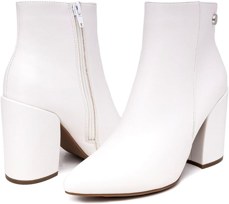 NAUTICA Women's Heeled Ankle Bootie with Pointed Toe, Block Heel, and Side Zipper for Winter - Ye... | Amazon (US)