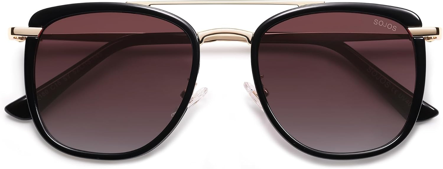 SOJOS Retro Aviator Square Polarized Sunglasses Shades Women Men SJ2180 | Amazon (US)