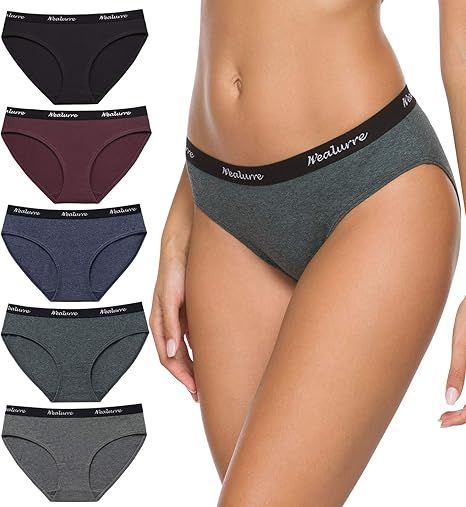 Wealurre Womens Underwear Cotton Bikini Breathable Sport Low Rise Panty for Women Multipack | Amazon (US)