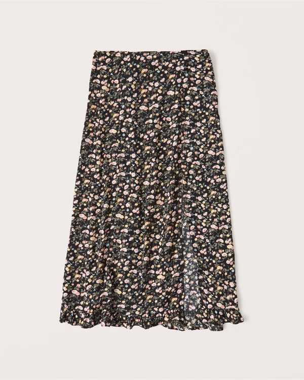 High-Slit Midi Skirt | Abercrombie & Fitch (US)