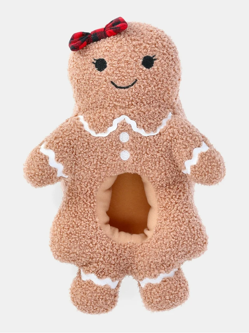 Holiday Time Boys and Girls Plush Gingerbread Slippers | Walmart (US)