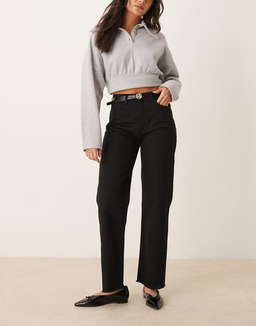 ASOS DESIGN 90s fit straight jean in black | ASOS (Global)