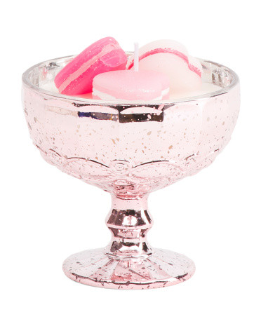 5.65oz Heart Macarons In Pedestal Dish Candle | TJ Maxx