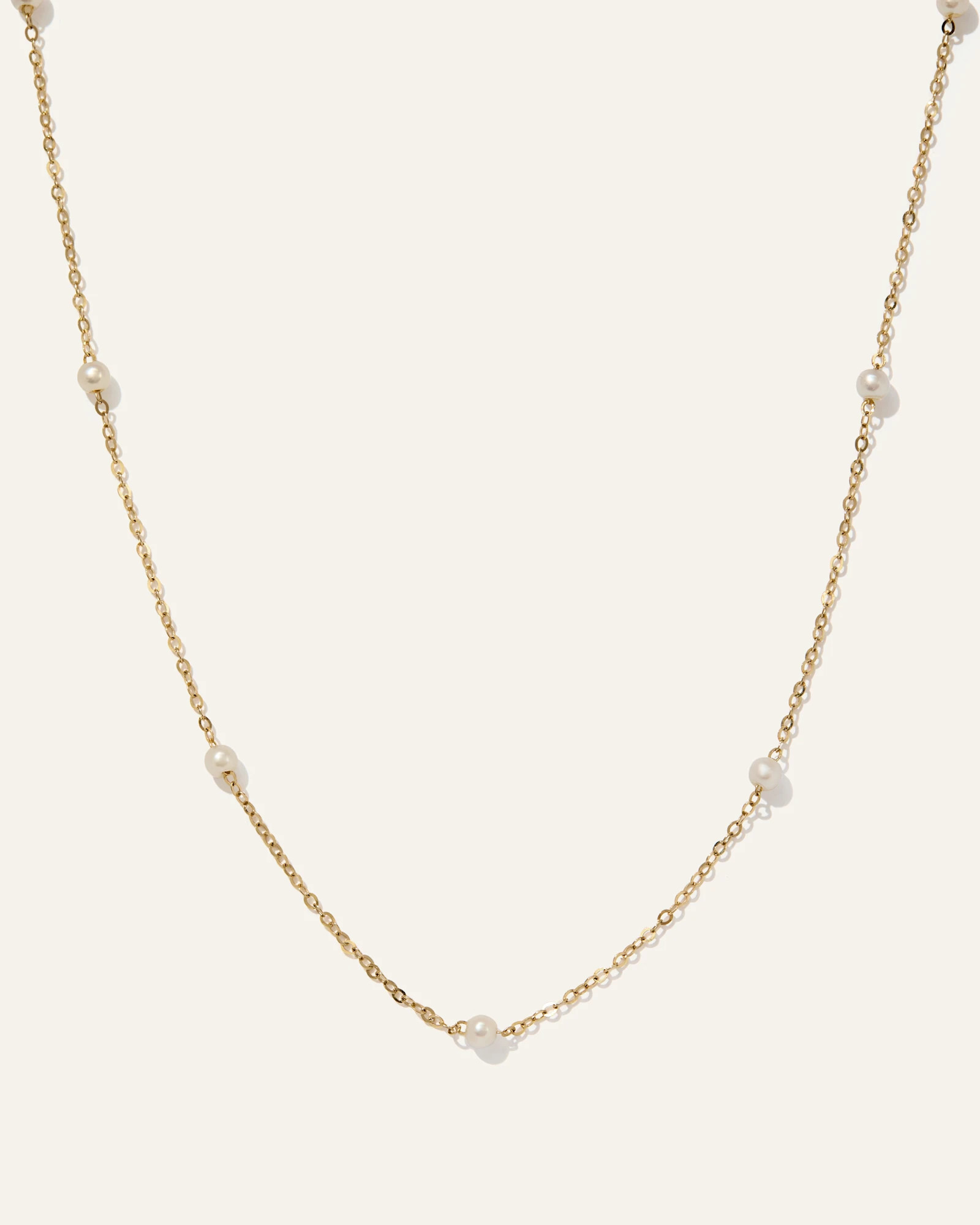 14K Gold Freshwater Cultured Pearl Station Necklace | Quince