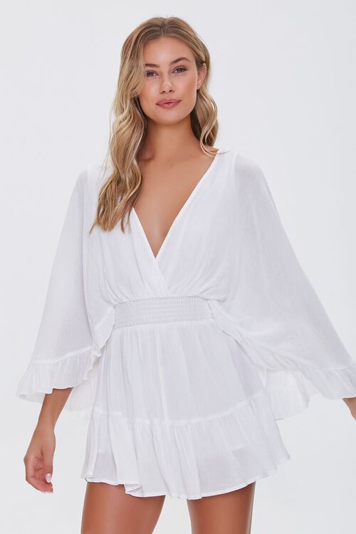 Plunging Ruffle-Trim Romper | Forever 21 (US)