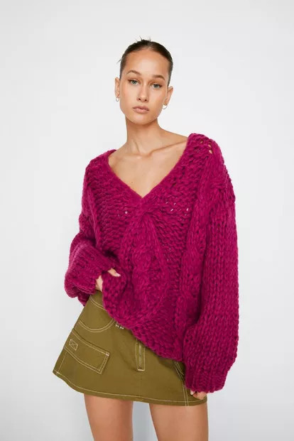 Premium Cable Knit Oversized Jumper | Nasty Gal UK (+IE)